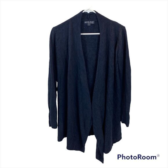 Barefoot Dreams Bamboo Chic Lite Navy Blue Waterfall Open Front Cardigan S/M - Picture 6 of 12